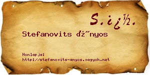 Stefanovits Ányos névjegykártya